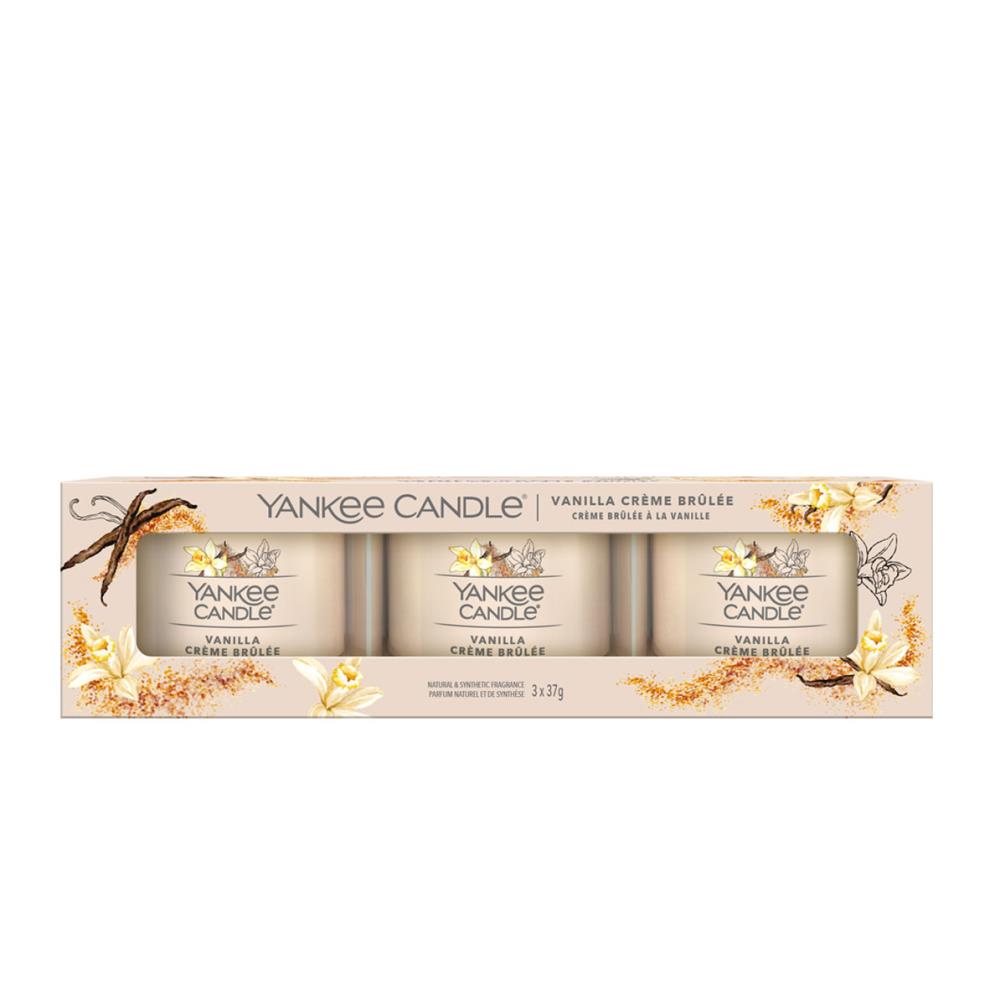 Yankee Candle Vanilla Creme Brulee 3 Filled Votive Candle Gift Set £6.89